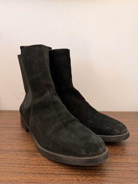 Emanuele Crasto Made in Italy Black Suede Chelsea Boots Sz 40EU 9.5 US